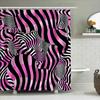 Черная розовая полосатая шторка для душа зебра для декора ванной комнаты полиэфирная ткань с кольцами держатель набор (L)
