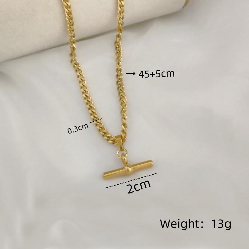 1 шт. стильный простой Т-образный кулон из титановой стали с золотым покрытием, личность, легкая роскошь, цепочка-колье на ключицу