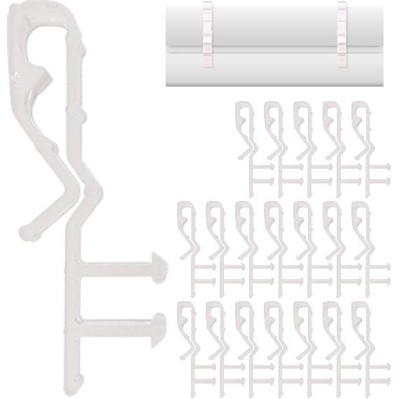 Amazing Drapery Hardware 2" Clear Hidden Valance Clips - Durable Plastic Brackets for Blinds and Window Shades, 10-Pack