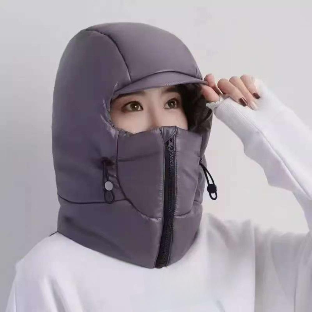 Solid Color Ear Protect Cap Thickened Pullover Cap Winter Cycling Warm Hat Outdoor