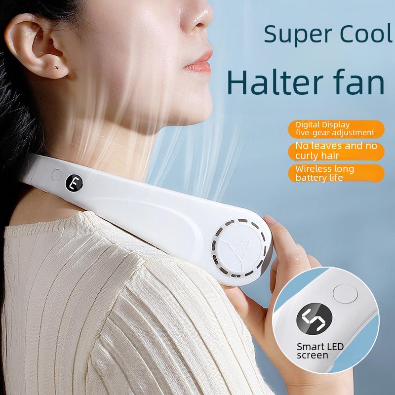 Складной вентилятор на шею с зарядкой от USB - безлистный для охлаждения на открытом воздухе