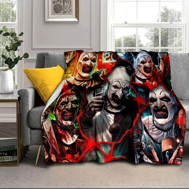 Clown Horror Blanket Flannel Blanket for bed, sofa, Camping, Hiking, Picnic Essentials, gift for family Fan gifts
