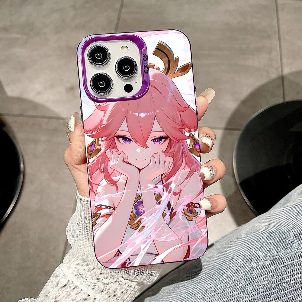 Игровой чехол GI Miko Фиолетовый полупрозрачный для мобильного телефона iPhone 17 16 15 14 13 12 11 X XR XS 8 7 Air Pro Max Plus Цветная крышка