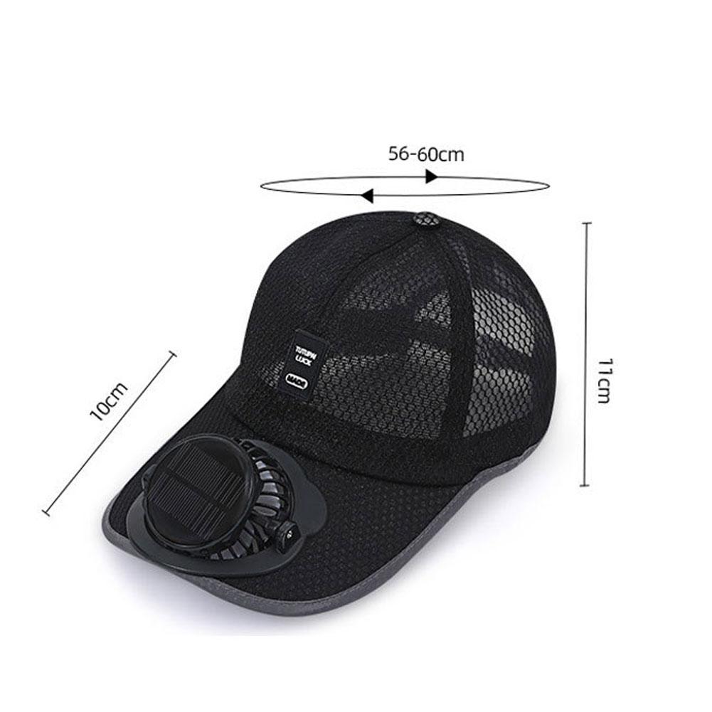 Solar Fan Baseball Cap | USB Rechargeable 600mAh | Breathable Mesh | Adjustable Sun Hat for Outdoor Summer Use