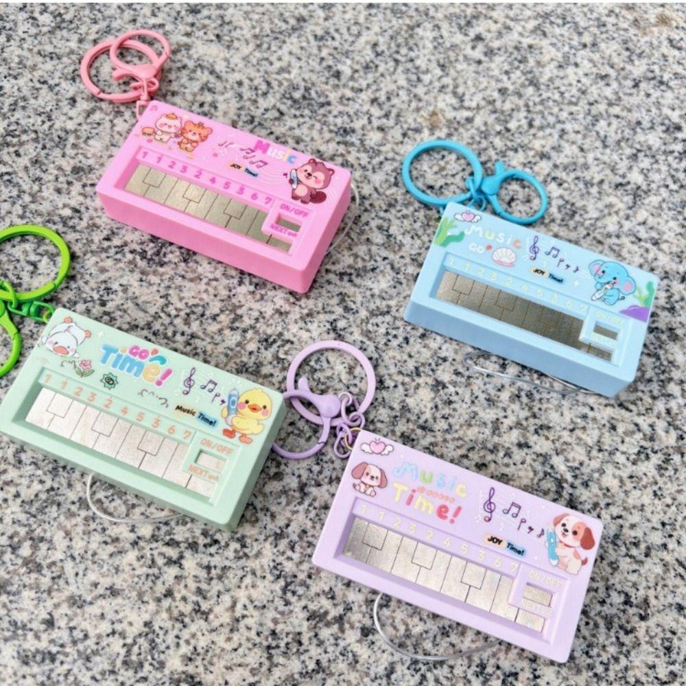 Cartoon Animal Electronic Piano Keychain Multicolor Music Toy Cute Keyring Pendant  Gift