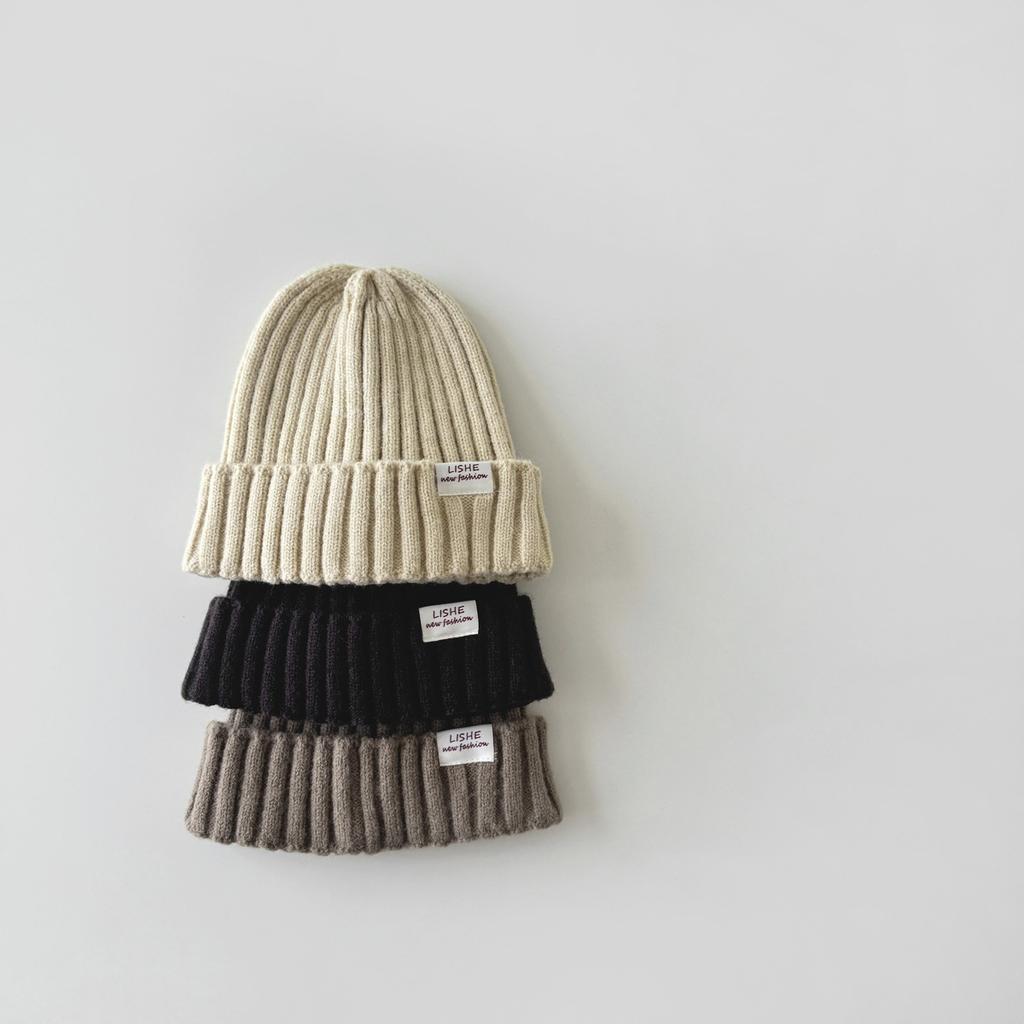 Autumn Winter Warm Furry Beanie for Young Kids Chic Retro Candy Color Crochet Bonnet Thicken Warm Toddler Knitted Hat