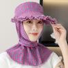 Модная Широкополая Солнцезащитная Шляпа Дышащая Защита Шеи Шляпа для Сбора Чая С Маской Анти-УФ Кружевная Шляпа от Солнца Летняя