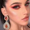 2022 New Trend Shiny Big Rhinestone Drop Shape Pendant Women's Earrings Wedding Party Fashion Jewelry Accessories