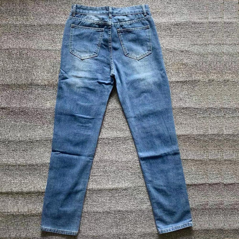 Белые джинсы скинни с вышивкой и рваностями для мужчин, хлопковые, эластичные, с дырками, облегающего кроя, хип-хоп, джинсовые брюки, повседневные джинсы для мужчин, брюки для бега