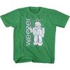 Kids Weezer Robot Vintage Green Alternative Rock Music Band Shirt