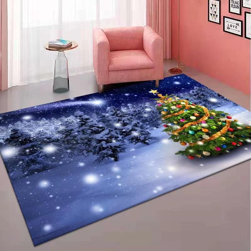 Водопоглощающий износостойкий рождественский коврик для двери, коврик для ванной комнаты, нескользящий рождественский декор