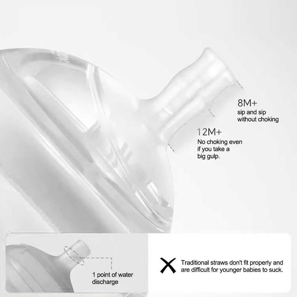 Cow Shaped Straw Cup 3-12 Years Drinking Cup 270ml Baby Wide Mouth Water Cup Silicone Straw Inverted No Leakage