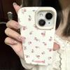 Эстетичный Милый Цветочный Кожаный Чехол Для Телефона Для iPhone 15 14 13 12 Pro Max 11 Прекрасное Цветочное Искусство Ударопрочный Мягкий Задний Чехол Funda