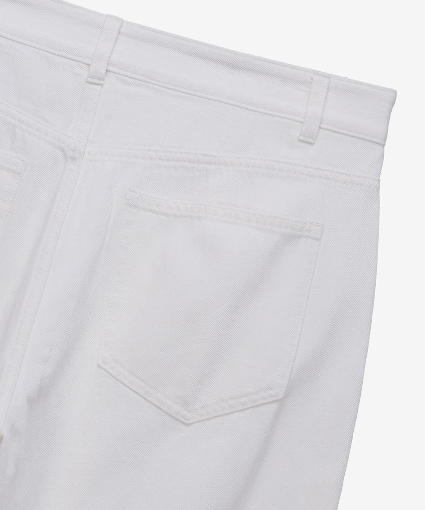 MINDBRIDGE [Couture] 9Oz Wide One-Pleat White Denim Pants
