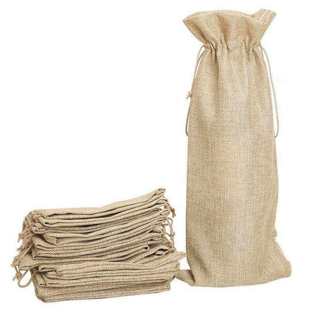 Burlap Linen Party Decoration Gift Packaging Bag Wine Bottle Covers Wine Bags Champagne Pouch