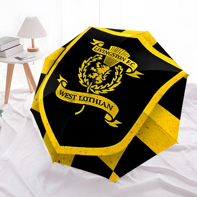 Livingston F.C.West Lothian Automatic Opening and Closing, 8 rib Structure Portable Umbrella, Suitable for Men and Women in All Seasons Per