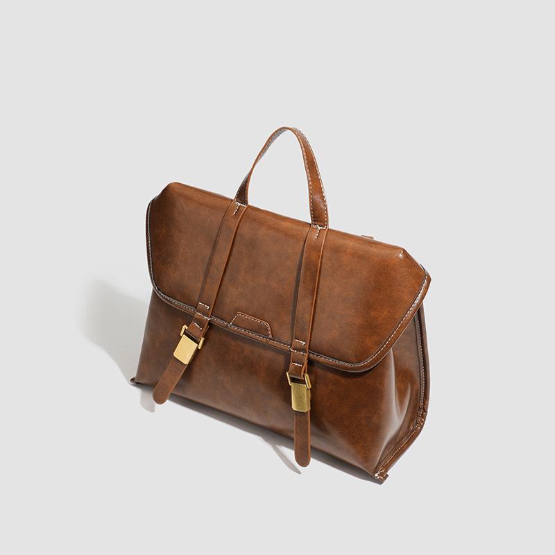 Fashion Large-capacity Portable Women's Bag, New Foreign-style College-style Backpack, Retro British-style Commuter Backpack.