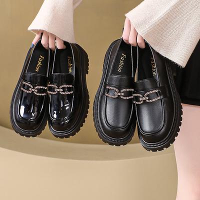 Туфли Lefou женские весна и осень A Footstroke Tide с маленькими кожаными туфлями Женские туфли с неглубоким воротом и толстой подошвой Модные женские туфли