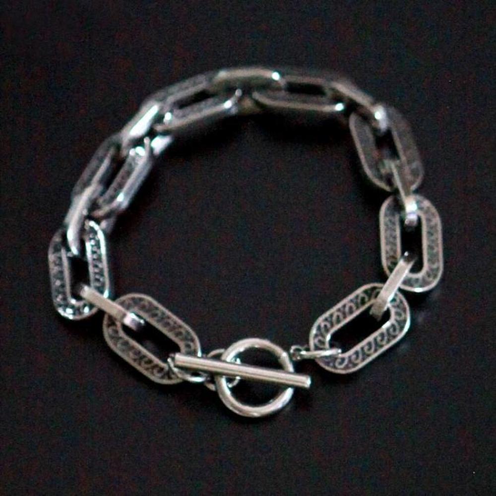 Surgical Steel Antique Pattern Bold Chain Bracelet for Men and Women (S7154496)