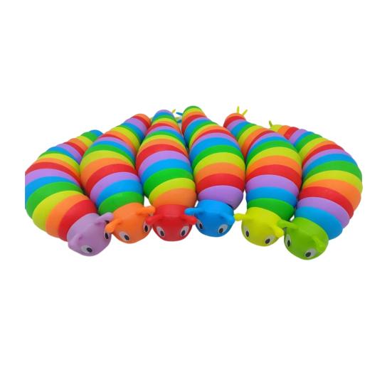 Игрушка-антистресс Слизень, подвижная, тянущаяся гусеница, сенсорная игрушка, портативная, для путешествий, гнущаяся, красочный червячок, сувениры для вечеринок