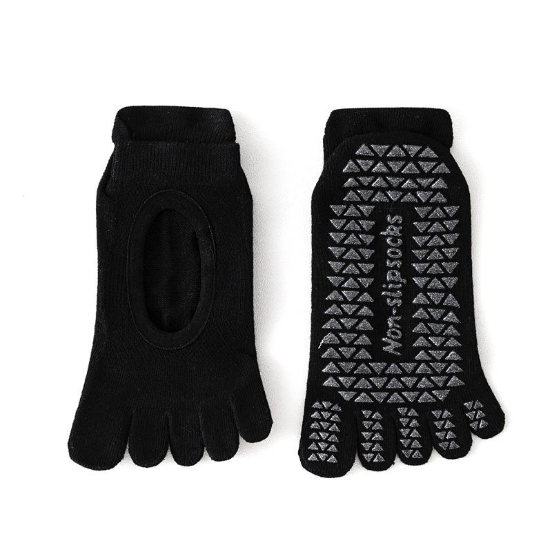 Women Hollow Mesh Five Toe Yoga Socks Non Slip Silicone Sole Breathable Pilates Socks for Indoor Workout Dance