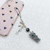 Flocking 3D Kitten Mobile Phone Chain Anti Lost Cat Cell Phone Charm  Backpack Ornament