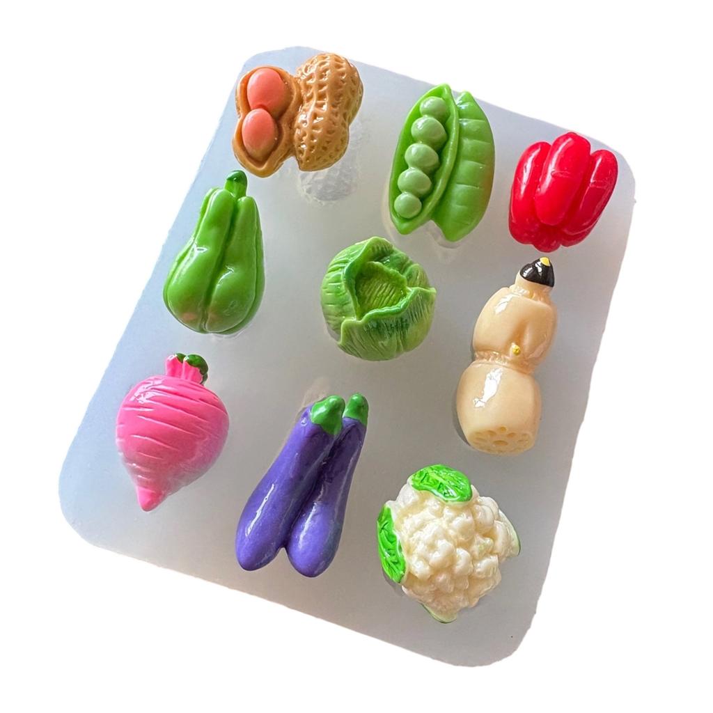 Food Grade Silicone Fruit Vegetable Resin Mold Crafting Supplies for Jewelry Soap Candle Making with Detachable Design