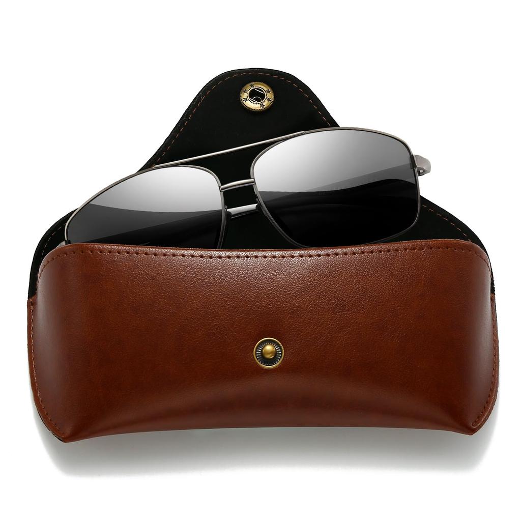 SUNGAIT Square Polarized Sunglasses with Metal UV400 and Case Men's Ultra-Lightweight Frame, Protection,