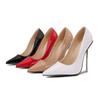 12cm Fashion Single Shoes Station Pointed Metal Thin Heel Women's Shoes Large Size High Heels WZ