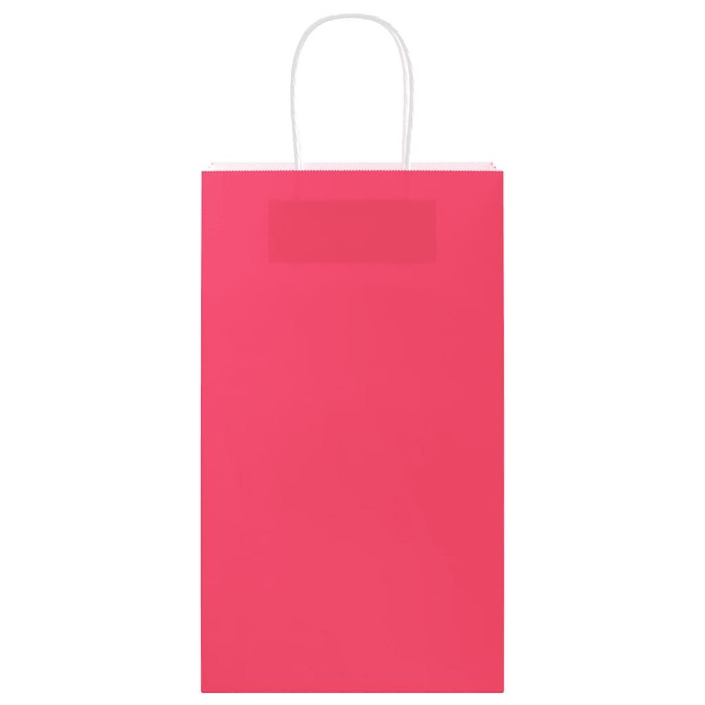 Paper Shopping Bags 50 pcs with Handles Pink 21 x 11 x 36 cm