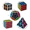 Sengso Скоростной кубик 2x2 3x3 4x4 Пираминкс Мегаминкс | Кубик со стикерами под карбон - Легко вращающийся кубик, Профессиональный кубик-головоломка для детей