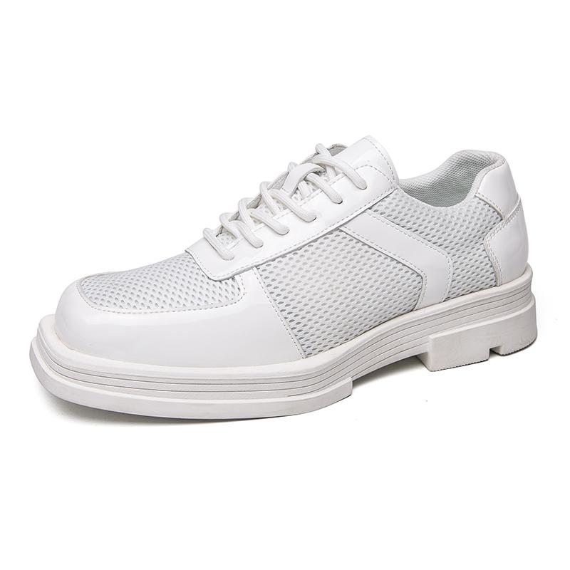 Fashion High Quality Men Thick Bottom Walking Oxford Shoes Casual Leather Hollow Out Designer Shoes Fashion Lace-up  Wedding Dress Shoes