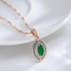 Двойной белый циркон, бирюзовый овальный кулон, изумрудно-зеленый циркон, ожерелье золотого цвета, женские роскошные этнические украшения, аксессуары для вечеринок