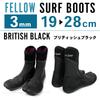 FELLOW Surf Fleece Surfing Japanese British 24 см сапоги, 3 мм, теплые, подкладка, мужские, женские, сапоги, зимние, стандартные, SUP, полусухие, гидрокостюм, черные,