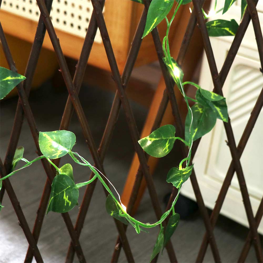 Battery Operated Vine Fairy Lights 2M 20 LED Leaf Plants Garland Lamp Weeding