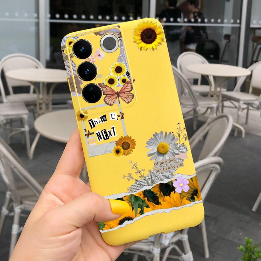 Чехол для Vivo V27 Pro Задняя крышка для Vivo V27e Модный чехол-фунда конфетного цвета с рисунком для Vivo V27 5G V 27e V27Pro V2237 V2230 Мягкий чехол