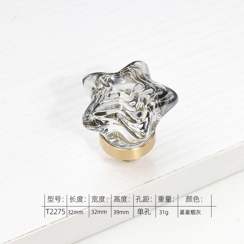 Brass Crystal Cupboard Cabinet Handle Kitchen Drawer Knobs Light Luxury Furniture Hardware Transparent Handle Home Decoration