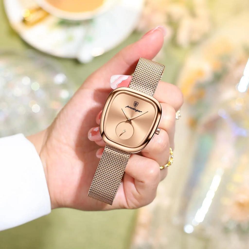 Poedagar 783 Women Quartz Watch Irregular Shape Stainless Steel Waterproof Luminous Fashion Elegant Ladies Wristwatch