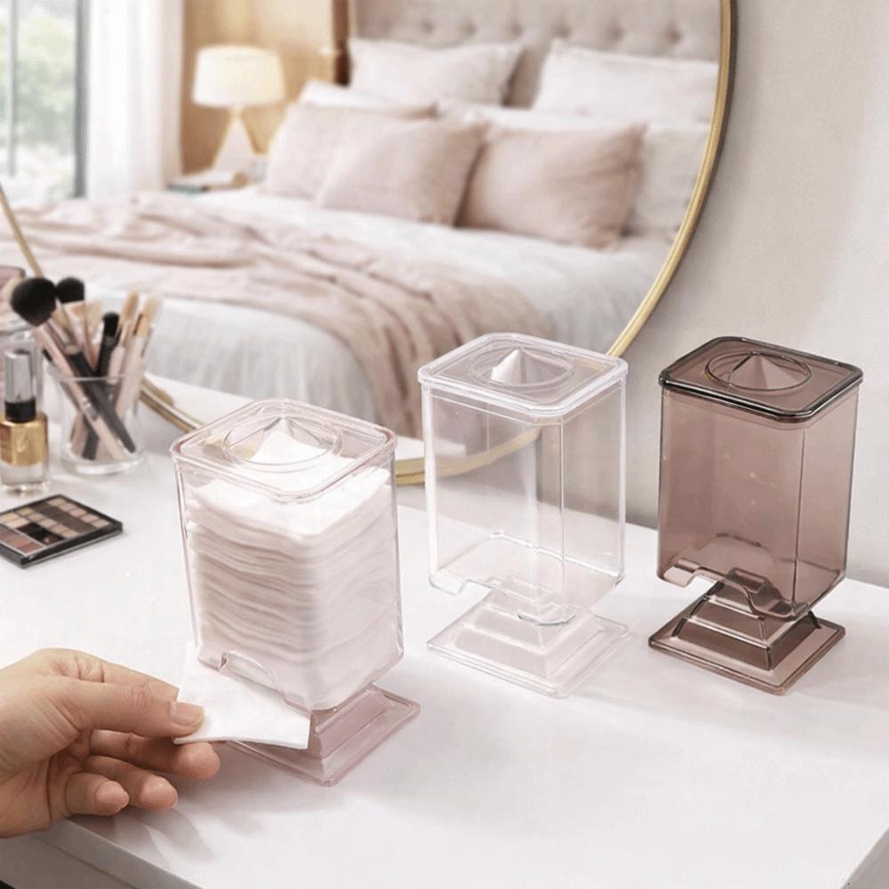 Sealed Cosmetics Cotton Pad Holder Plastic Makeup Pads Container Makeup Cotton Pad Box for Bedroom