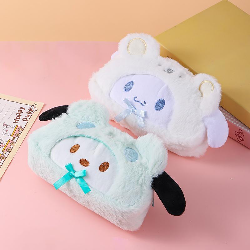 Плюшевая пенал-косметичка Sanrio, вместительная пенал-карандашница, Хелло Китти, Куроми, Мелоди, сумка для хранения канцелярских принадлежностей, школьные принадлежности