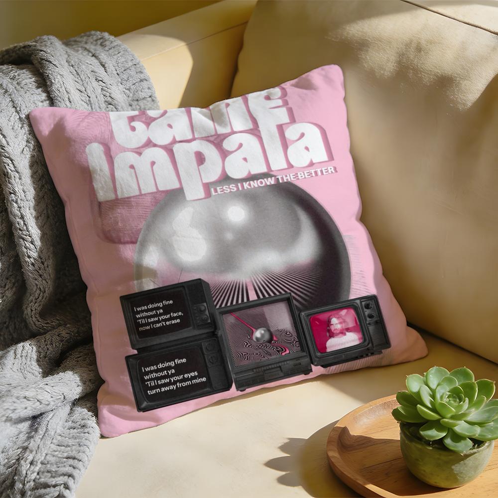 TTame Impala Band Cushion Cover Washed Linen Soft Breathable Decorative Case For Sofa Home Pillow Cover
