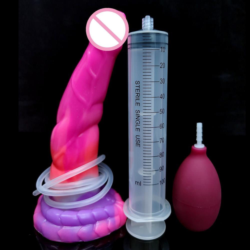 Светящийся в темноте дилдо-щупальце – Мягкий силиконовый эякулирующий член для женщин, Анальная фантазия секс-игрушка с функцией брызг