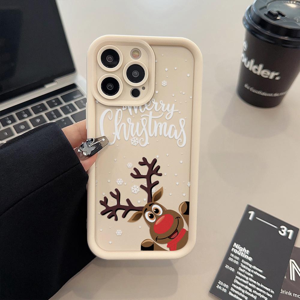 Мягкий силиконовый чехол для телефона с рождественским принтом для iPhone 15 Funda iPhone 16 Pro Max 11 13 14 12 XS X XR 7 8 Plus SE 16promax 15promax Cover