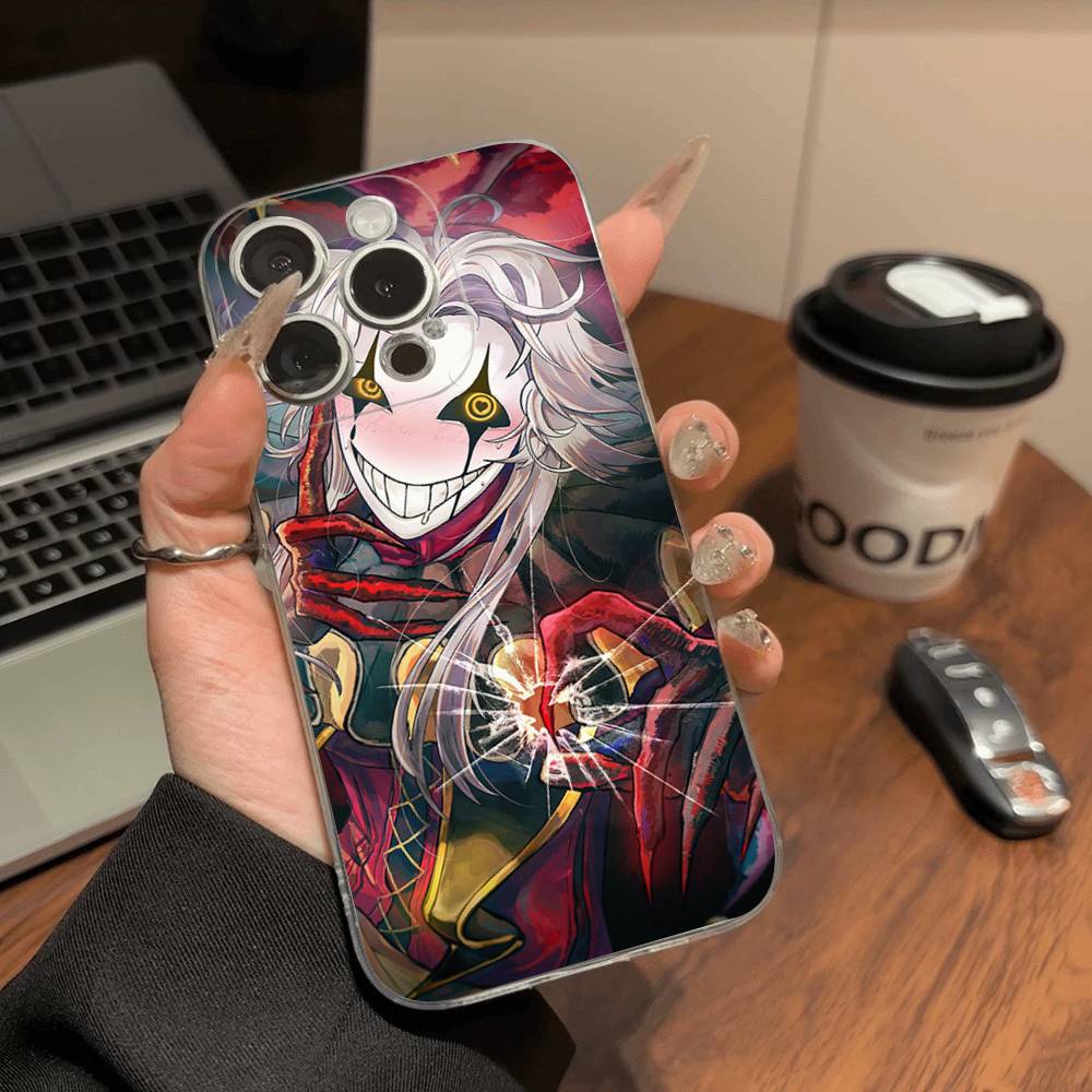 Аниме Цирк Уродцев Пьеро Прозрачный Чехол Для Телефона Для IPhone 16 15 14 13 12 11 Pro Max Plus Мягкий Чехол