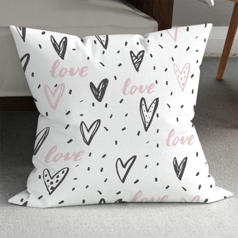 Romantic Couple Wedding Decorative Sofa Pillows: Minimalist Double-Sided Printed Square Pillow Covers (Includes Pillow Insert)