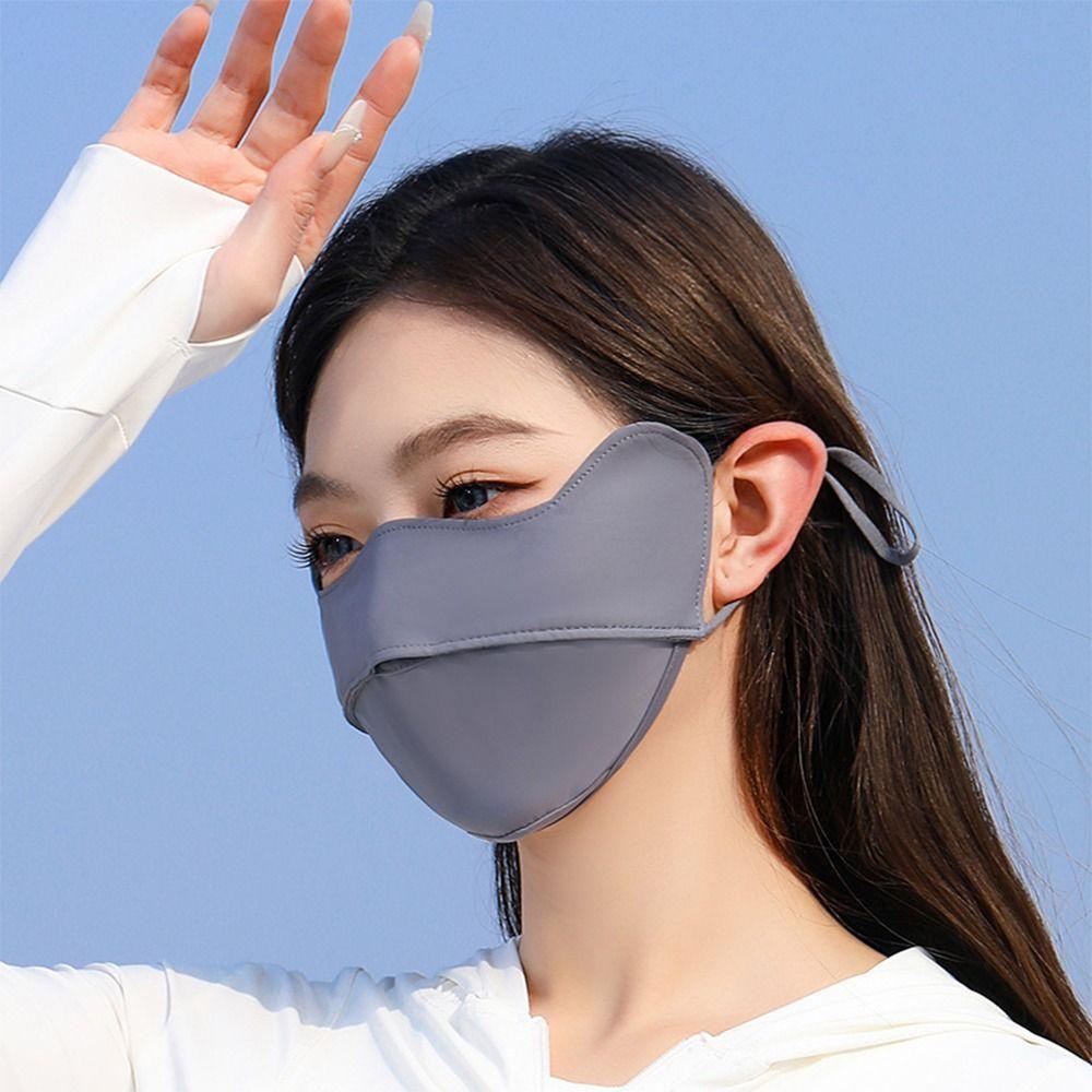Nylon Ice Silk Mask Breathable Face Cover Scarf Fashion Sunscreen Face Mask