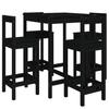 VidaXL Garden Bar Set 5 Pcs Black Solid Pine Wood, Bar Set, Furniture Set, Bar Set 3154744