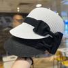 Face Small Age-reducing Bow Dome Straw Cap Women's Summer Woven Straw Hat Sun Protection Shade Equestrian Hat