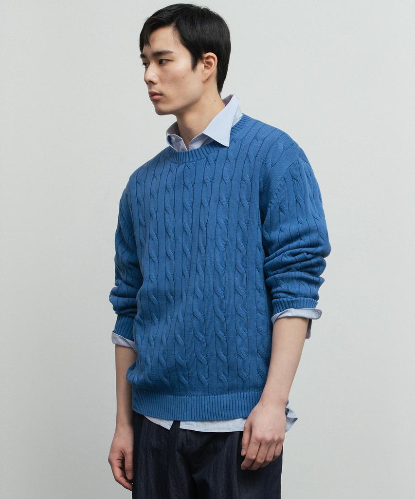 BLANKROOM Cable Knit_Denim Blue