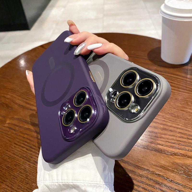 Роскошный чехол для iPhone 16 Pro Max из жидкого силикона с магнитной фиксацией Magsafe для iPhone 12 13 14 15 16 Plus Защитная крышка для объектива